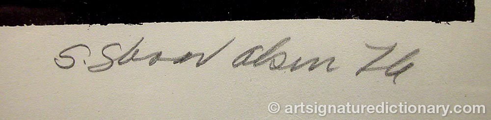 Authentic signature by Sven SKAAR on  artwork