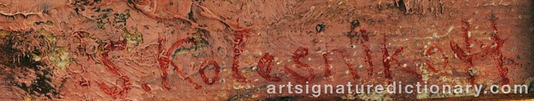 Signature by Stepan Fedorovich KOLESNIKOFF