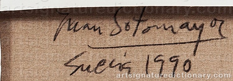 Authentic signature by Juan SOTOMAYOR on artwork