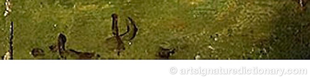 Authentic signature by Ladislaus De PAAL on  artwork