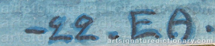 Authentic signature by Erik AROSENIUS on  artwork