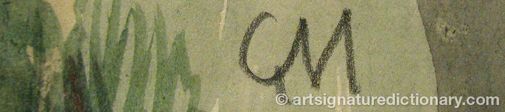 Authentic signature by Carl MALMSTEN on  artwork