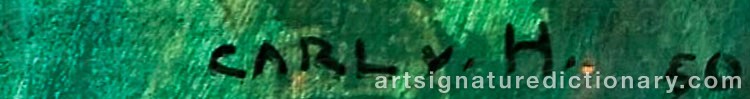 Authentic signature by Carl Von HANNO on artwork
