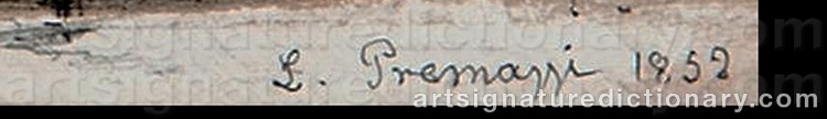 Authentic signature by Luigi Ossipovitch PREMAZZI on  artwork