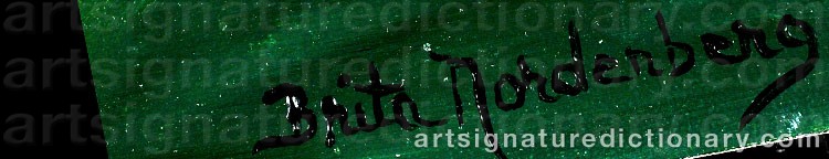Authentic signature by Brita NORDENBERG on Painting/Watercolour artwork