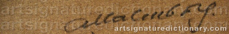 Authentic signature by Arne MALMBORG on artwork