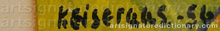 Authentic signature by Karsten Oliver KEISERAAS on artwork