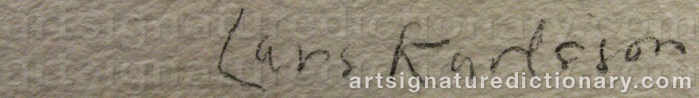 Authentic signature by Lars KARLSSON on  artwork