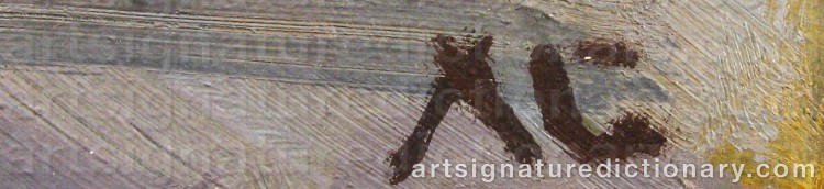 Authentic signature by Arne CARLSON on Painting/Watercolour artwork