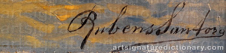 Authentic signature by Rubens SANTORO on artwork