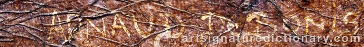 Authentic signature by Arnaud De BONIS on  artwork