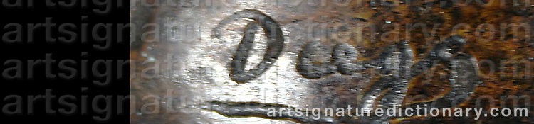 Authentic signature by Diego GIACOMETTI on  artwork