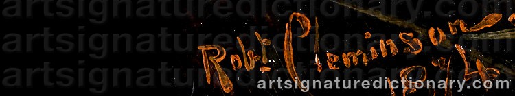 Authentic signature by Robert CLEMINSON on  artwork
