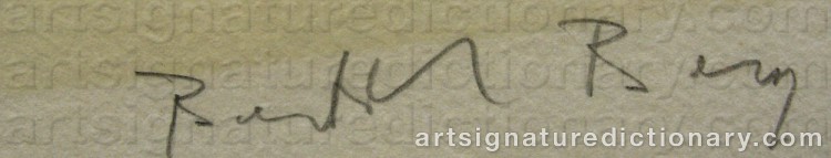 Authentic signature by Bertil BERG on artwork