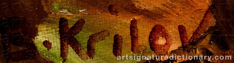 Authentic signature by Boris KRILOV on Painting/Watercolour artwork