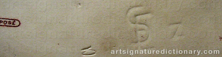 Authentic signature by Edouard Marcel SANDOZ on artwork