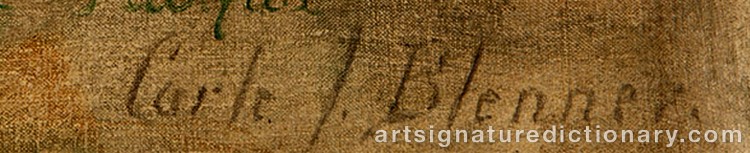 Authentic signature by Carle John BLENNER on  artwork