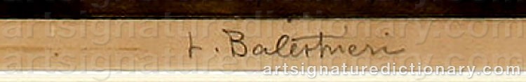 Authentic signature by Lionelli BALESTRIERI on Drawing/Graphic/Print artwork