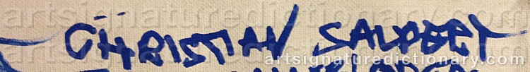 Authentic signature by Christian SALDERT on artwork