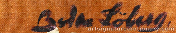 Authentic signature by Beda LÖBERG on artwork
