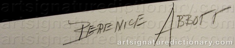 Authentic signature by Berenice ABBOTT on  artwork