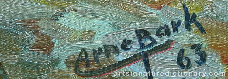 Authentic signature by Arne BARK on Painting/Watercolour artwork