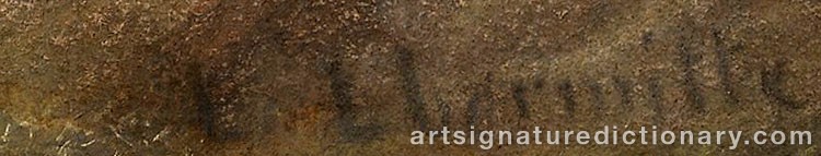 Authentic signature by Léon Augustin LHERMITTE on artwork