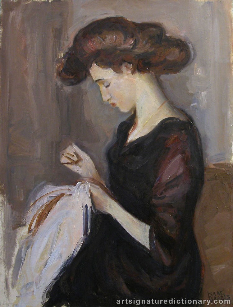 Close-up details showing Isaac ISRAELS signature forgery characteristics