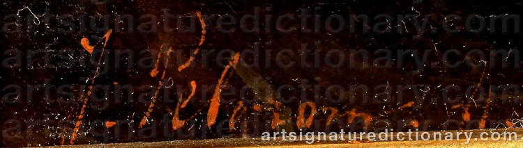 Authentic signature by Jacobus PELGROM on  artwork