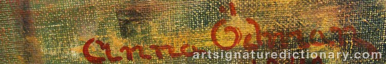 Authentic signature by Anna ÖDMAN on Painting/Watercolour artwork