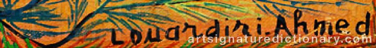 Authentic signature by Ahmed LOUARDIRI on  artwork