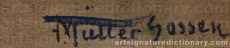 Authentic signature by Franz MÜLLER-GOSSEN on  artwork