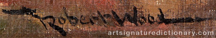 Authentic signature by Robert William WOOD on Painting/Watercolour artwork
