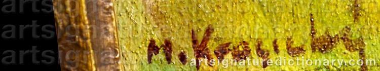 Authentic signature by Marcel KRASICKY on  artwork