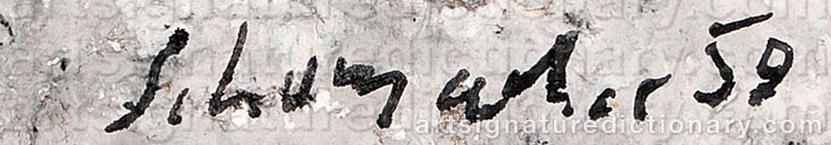 Authentic signature by Emil SCHUMACHER on  artwork