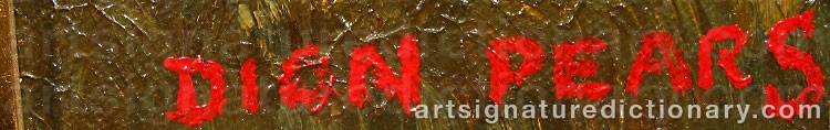 Authentic signature by Dion PEARS on  artwork