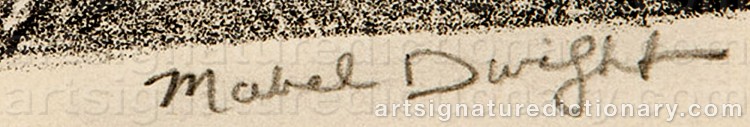 Authentic signature by Mabel Jacque Williamson DWIGHT on  artwork