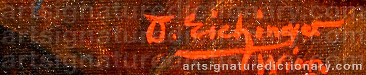 Authentic signature by Otto EICHINGER on  artwork