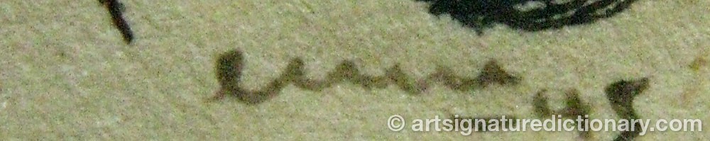 Authentic signature by Egon MÖLLER-NIELSEN on  artwork