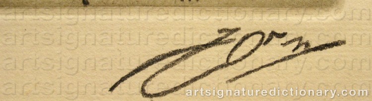 Forged signature of Anders ZORN