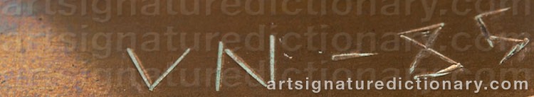 Authentic signature by Veikko NUUTINEN on  artwork