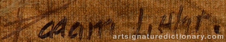 Authentic signature by Adam LEHR on artwork
