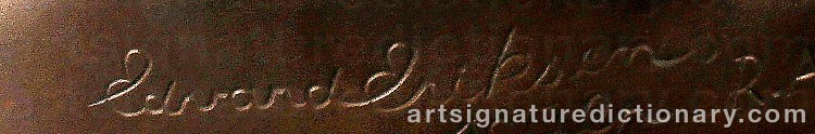 Authentic signature by Edvard ERIKSEN on  artwork