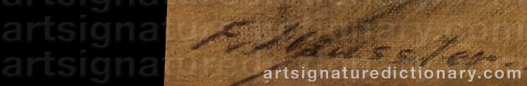 Authentic signature by Franz HÄUSSLER on  artwork