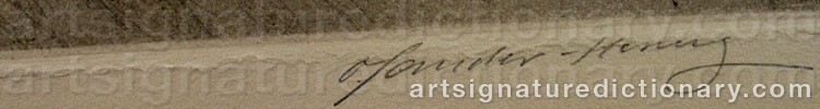 Authentic signature by Otto SANDER-HERWEG on  artwork