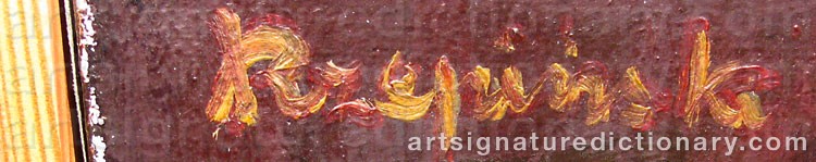 Authentic signature by Czeslaw RZEPINSKI on  artwork