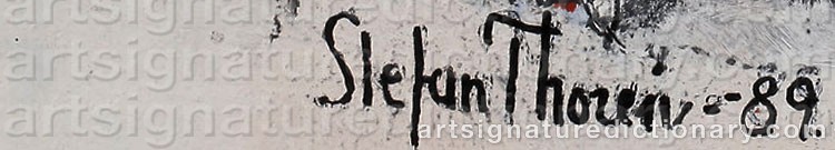 Authentic signature by Stefan THORÉN on  artwork