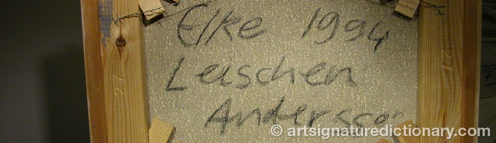 Authentic signature by Elke LEISCHEN-ANDERSSON on artwork