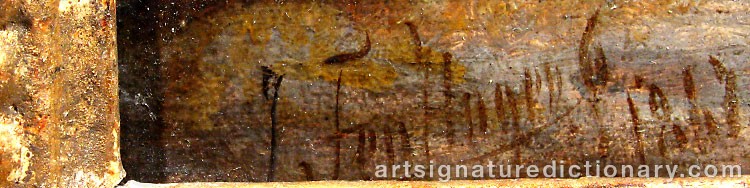 Authentic signature by Theodor Joseph HAGEN on  artwork
