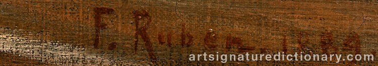 Authentic signature by Franz Leo RUBEN on artwork